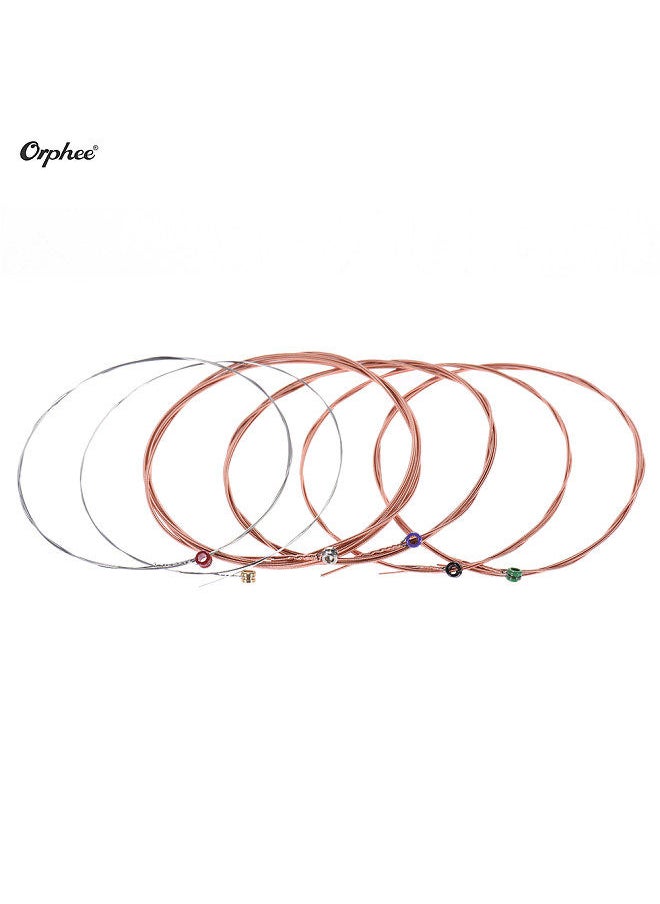 Generic - TX620-P Acoustic Folk Guitar Steel Strings 6pcs Full Set Replacement (.010-.047) High-carbon Steel Core Copper Wire Wound Extra Light Tension with End Ball - Image 1