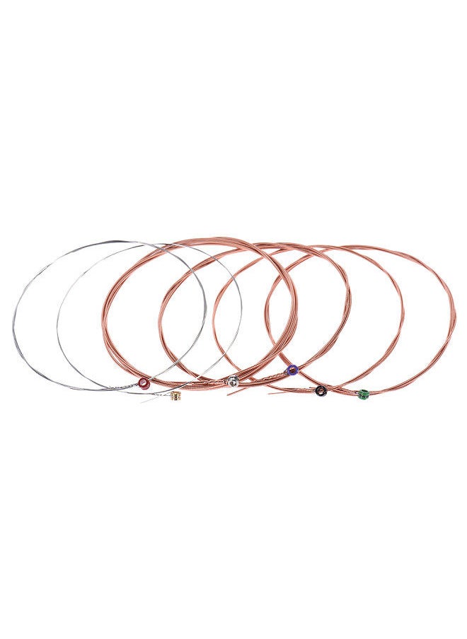 Generic - TX620-P Acoustic Folk Guitar Steel Strings 6pcs Full Set Replacement (.010-.047) High-carbon Steel Core Copper Wire Wound Extra Light Tension with End Ball - Image 1