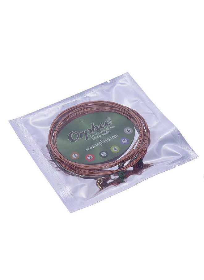 Generic - TX620-P Acoustic Folk Guitar Steel Strings 6pcs Full Set Replacement (.010-.047) High-carbon Steel Core Copper Wire Wound Extra Light Tension with End Ball - Image 1