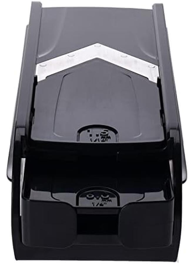 Prestige Plastic 6 In 1 Mandolin Slicer Interchangeable Blades Four Thickness Settings Two Julienne Settings Sharp V Shaped Stainless Steel Blades Black - Image 4