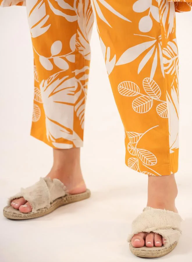 sanskrutihomes Sanskrutihomes Women Floral Printed Pure Cotton Top, Robe and Pyjama Set