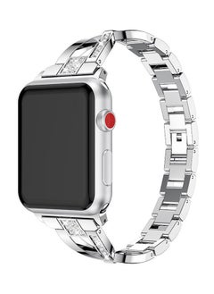 NIBEMINENT Replacement Bling Strap X-Link For Apple Watch Nike+/Series 1/2/3/Sport 38mm Silver  - Image 5