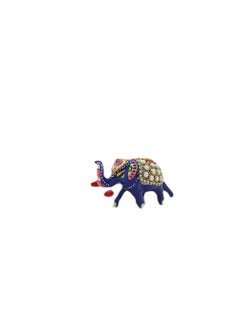 Antique Museum Handmade Hand Painted Elephant with carving Work 1.5 Inch  - Image 1