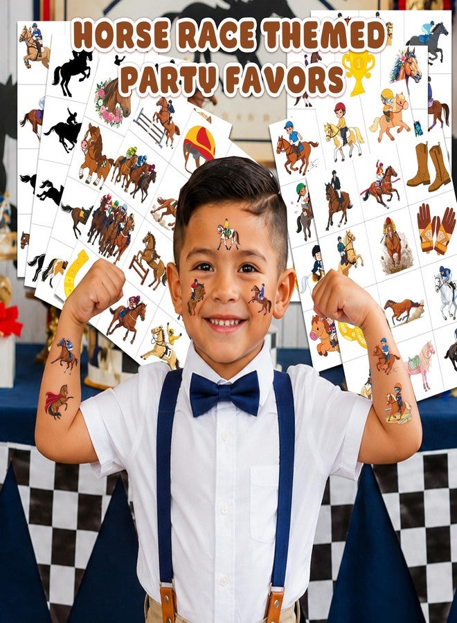 91TATTOOS 96 PCS Horse Racing Pre-Cut Temporary Tattoos for Kids - Image 2
