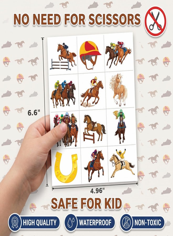 91TATTOOS 96 PCS Horse Racing Pre-Cut Temporary Tattoos for Kids - Image 5