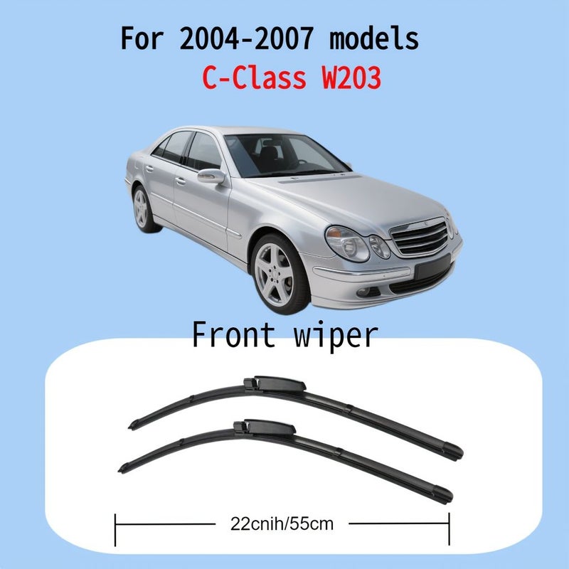 Front Windshield Wiper Blades Compatible With Mercedes Benz C Class W203 2004 2007 Original Replacement 22 Inch 22 Inch 1 Pair Model A603 - Image 2