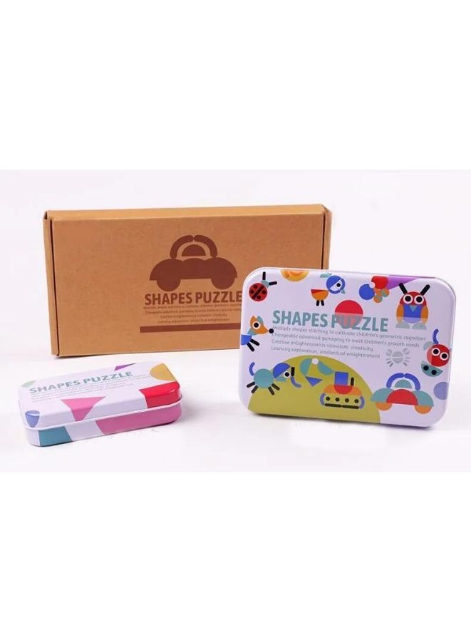 Montessori Educational Toys, Learn Sorting and Stacking Toy for Toddlers, Boys and Girls, 36 Pieces of Geometric Shapes and 60 Design Cards, Style B - Image 1