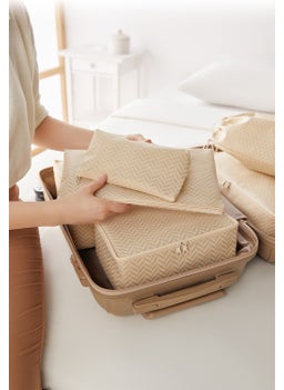 6-Piece Beige Herringbone Suitcase Organizer Suitcase Organizer Set - pzsku/Z3586669D4E9FBD2C50F7Z/45/_/1730628723/92b6b8a8-41cc-4606-a885-4882aacf63b5