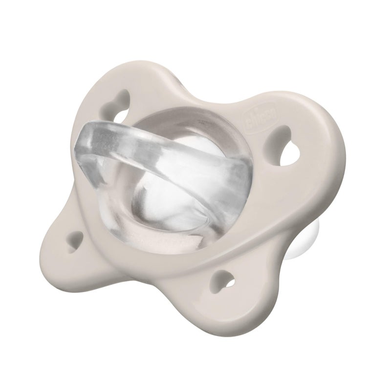 Chicco PhysioForma Dual Soft Orthodontic Pacifier for Babies 6-16 Months, 100% Soft Silicone, Supports Breathing, One-Piece Design, Included Sterilizing Case, BPA Free, 2-Pack, Grey/Dusty Rose - Image 3