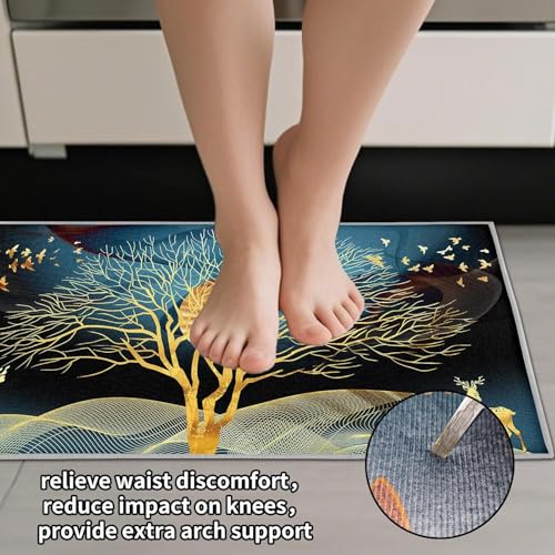 proxin 2Pcs Washable Kitchen Mat Sets,Anti Fatigue Kitchen Rugs Runner Non Slip,Water Absorbent Kitchen Floor Mat for Laundry, Bedroom (Color 5) - Image 3