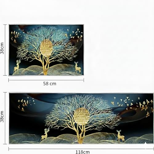 proxin 2Pcs Washable Kitchen Mat Sets,Anti Fatigue Kitchen Rugs Runner Non Slip,Water Absorbent Kitchen Floor Mat for Laundry, Bedroom (Color 5) - Image 2
