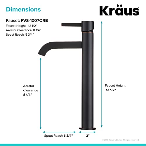 KRAUS Ramus Single Handle Vessel Sink Bathroom Faucet in Oil Rubbed Bronze, FVS-1007ORB - Image 3