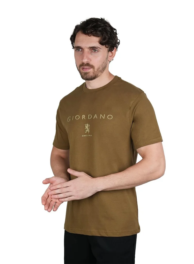 Men's Cotton Signature Print Slim Fit Tee