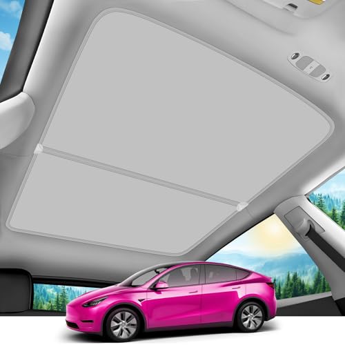 DAZANZAN 2025 Upgrade Sunshade Roof for Tesla Model Y 2025-2020 [No-Gap/No-Sagging] Roof Sun Shade Heat Insulation Sunroof Shade for Tesla Model Y Accessories 2025-2020 Gray - Image 1