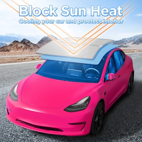 DAZANZAN 2025 Upgrade Sunshade Roof for Tesla Model Y 2025-2020 [No-Gap/No-Sagging] Roof Sun Shade Heat Insulation Sunroof Shade for Tesla Model Y Accessories 2025-2020 Gray - Image 5