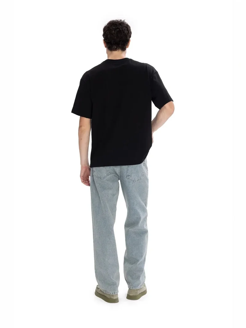 Giesto Black GIESTO Regular Fit Crew Neck Short Sleeve T-Shirt for Men | Best Price UAE