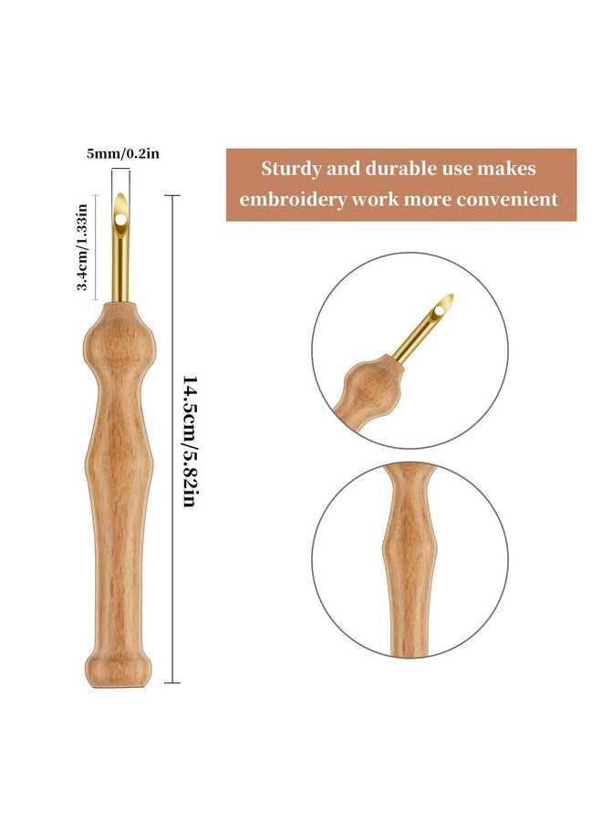 MSDADA 21Pc Punch Needle Kit Adjustable Punch Needle Tool Wooden Handle Embroidery Pen Kits Hoops Punch Needle Cloth Punch Needle Kits For Adults Beginner Diy Craft Perfect Decoration And Gifts(Blue)  - Image 4