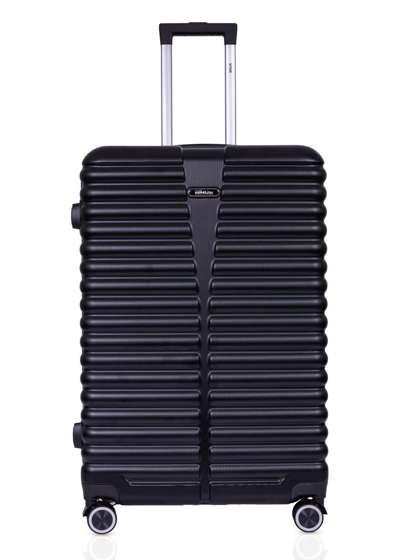 منيك مجموعة حقائب سفر دِستني قطعتين | ترولي بعجلات دوارة  درجة وقفل  ومقبض ناعم | مقاس  بوصة مقصورة و  بوصة كبيرة | أسود - Image 2