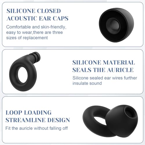 Jubobu Ear Plugs for Noise Reduction, Reusable Earplugs for Sleeping,Silicone Ear for Sleep,Noise Sensitivity & Flights,4 Silicone Sleeves with Storage Box - Image 5