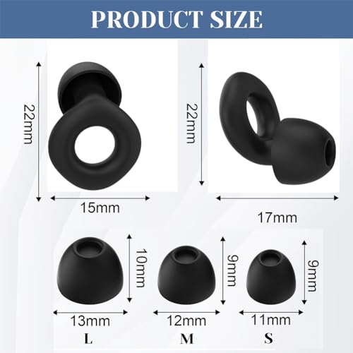 Jubobu Ear Plugs for Noise Reduction, Reusable Earplugs for Sleeping,Silicone Ear for Sleep,Noise Sensitivity & Flights,4 Silicone Sleeves with Storage Box - Image 3