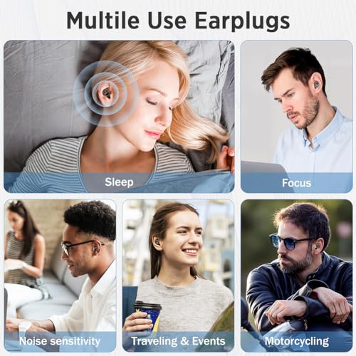 Jubobu Ear Plugs for Noise Reduction, Reusable Earplugs for Sleeping,Silicone Ear for Sleep,Noise Sensitivity & Flights,4 Silicone Sleeves with Storage Box - Image 2