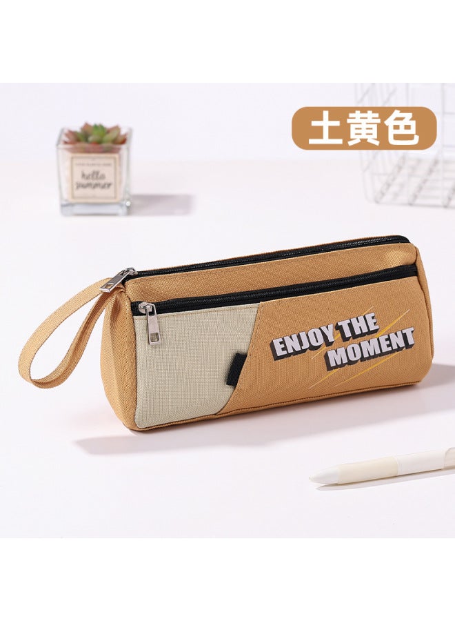 Pencil Bag With Customized Logo, Simple Large-capacity Pencil Case, High Elasticity And Stain Resistance, Student Stationery Box, Double-layer High-value Pencil Case