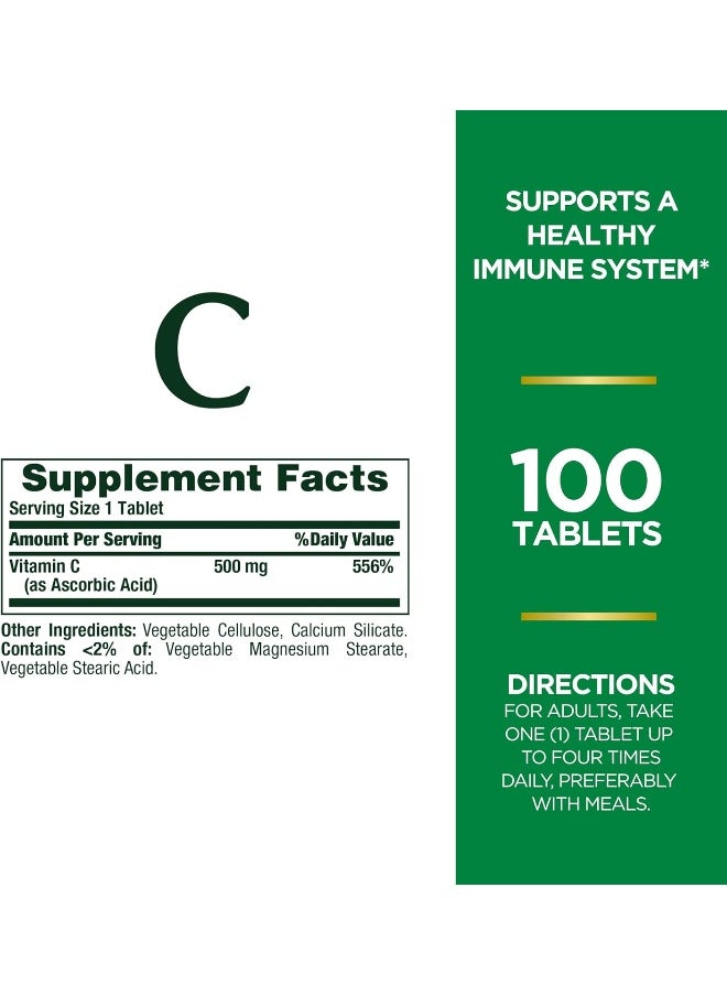 NATURE'S BOUNTY Vitamin C- 500 Mg - 100 Tablets  - Image 2