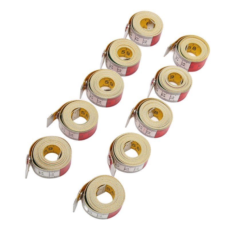 Soft Measuring Tape 10Pcs Double Sided 150Cm/60Inch Clear Scale - Lightweight Portable Flexible Ruler for Tailors Crafters Body Sewing Cutting Measurements - Image 1