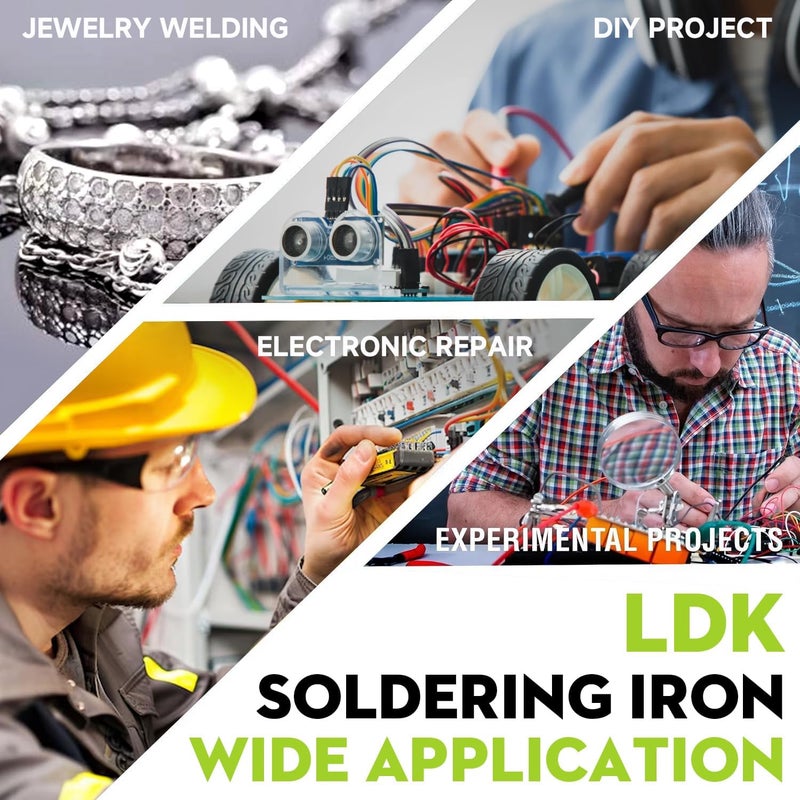 LDK 80W Soldering Iron Kit, 110V Digital Soldering Iron with 5 Solder Tips, Solder Wire, Adjustable Temperature Solder Welding Tools, Fast Heating, Electrical Repair - Image 5