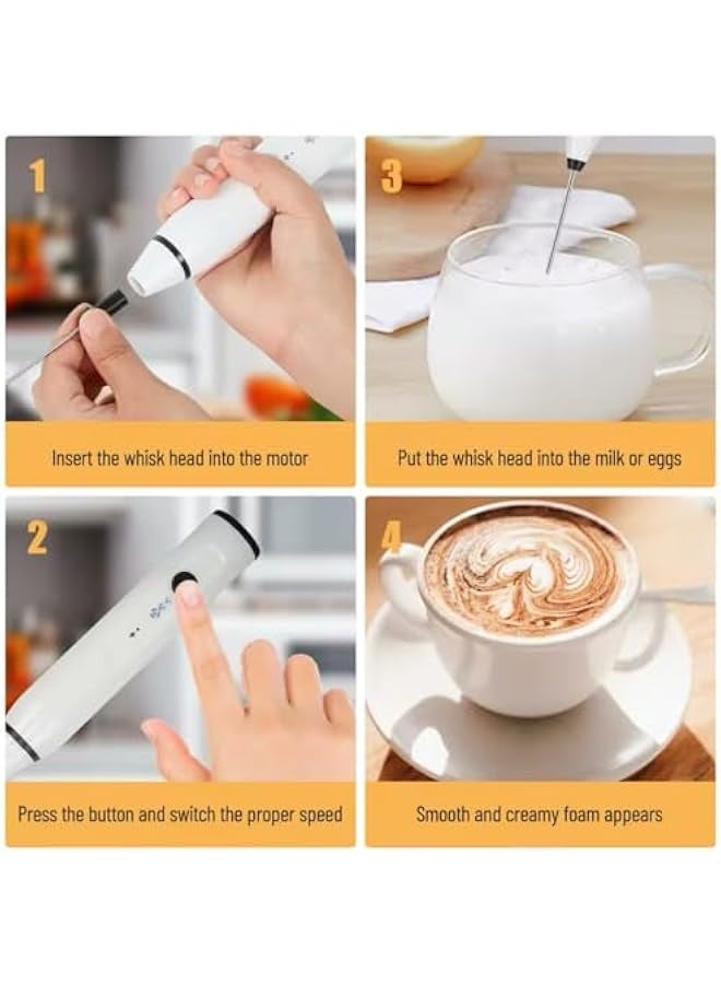 Electric Coffee Shaker, Milk Frother, USB Rechargeable, Handheld Coffee Foam Maker with Whisk Head,  - Image 3