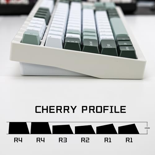 KBDiy Botanical PBT Double Shot Keycap Set,174 Keys Green Keycaps Cute Keycaps 60 Percent Cherry Profile Key caps for 61/64/68/84/87/100/104/108 Mechanical Keyboard - Image 3