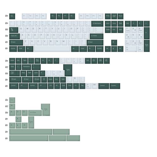 KBDiy Botanical PBT Double Shot Keycap Set,174 Keys Green Keycaps Cute Keycaps 60 Percent Cherry Profile Key caps for 61/64/68/84/87/100/104/108 Mechanical Keyboard - Image 2