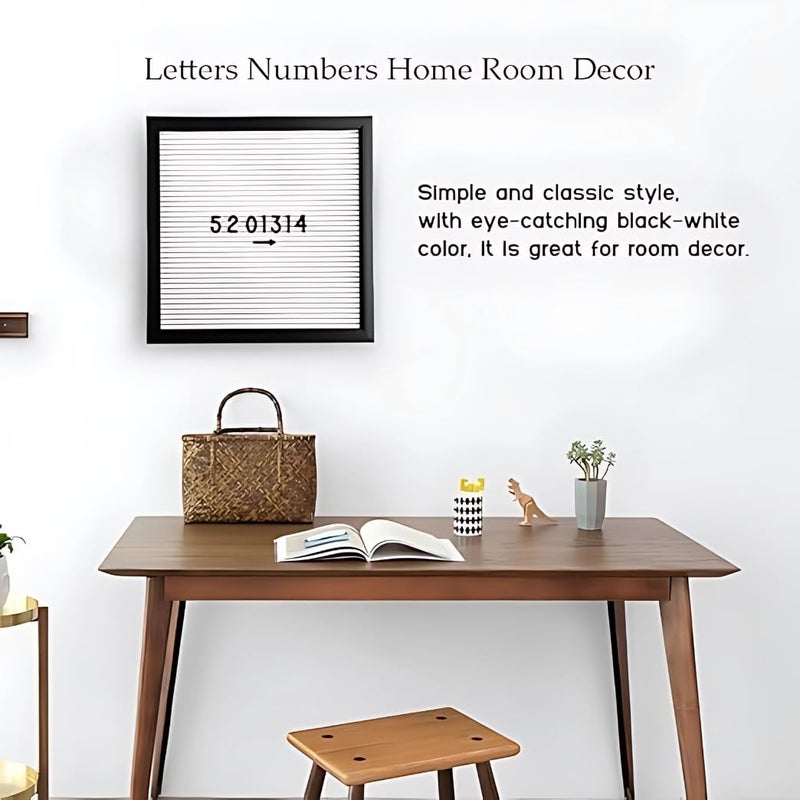 One94Store لوحة حروف بحجم 10x10 بوصة مع 136 حرف ورقم قابل للتغيير - لوحة رسائل مثبتة على الحائط، إطار بلاستيكي، لوحة كلمات مصنوعة من الفelt للمنزل، المكتب، المقهى وزينة الغرف (بيضاء) - Image 4