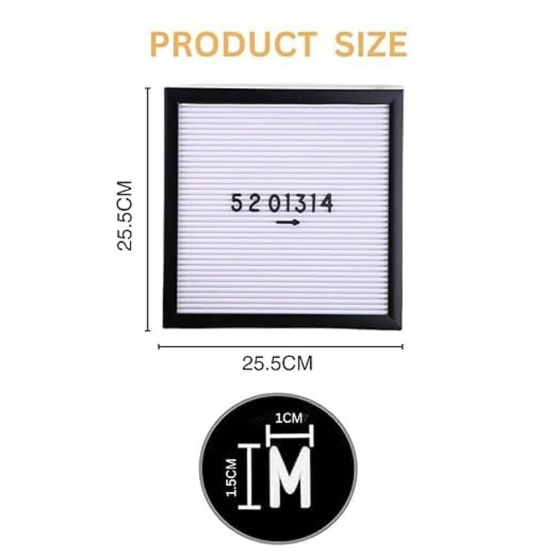One94Store لوحة حروف بحجم 10x10 بوصة مع 136 حرف ورقم قابل للتغيير - لوحة رسائل مثبتة على الحائط، إطار بلاستيكي، لوحة كلمات مصنوعة من الفelt للمنزل، المكتب، المقهى وزينة الغرف (بيضاء) - Image 2