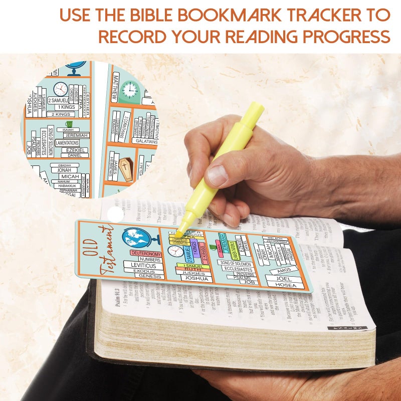 Fuyoooo 100 Pcs Books of The Bible Bookmarks Bible Book Tracker Old and New Testament Reading Page Markers Christian Scripture Study Supplies for Women Men - Image 5