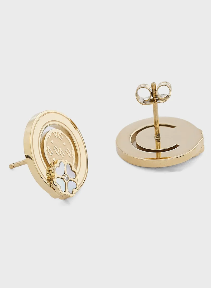 POLICE Earrings With Mother Of Pearl Inlay