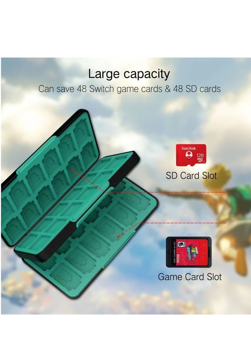 48 Switch Game Card Case for Nintendo Switch OLED, Switch Lite,   48 Game Holder Cartridge Case for Game Cards and SD Cards, Kawaii Portable Compact Storage Case Box - Image 1