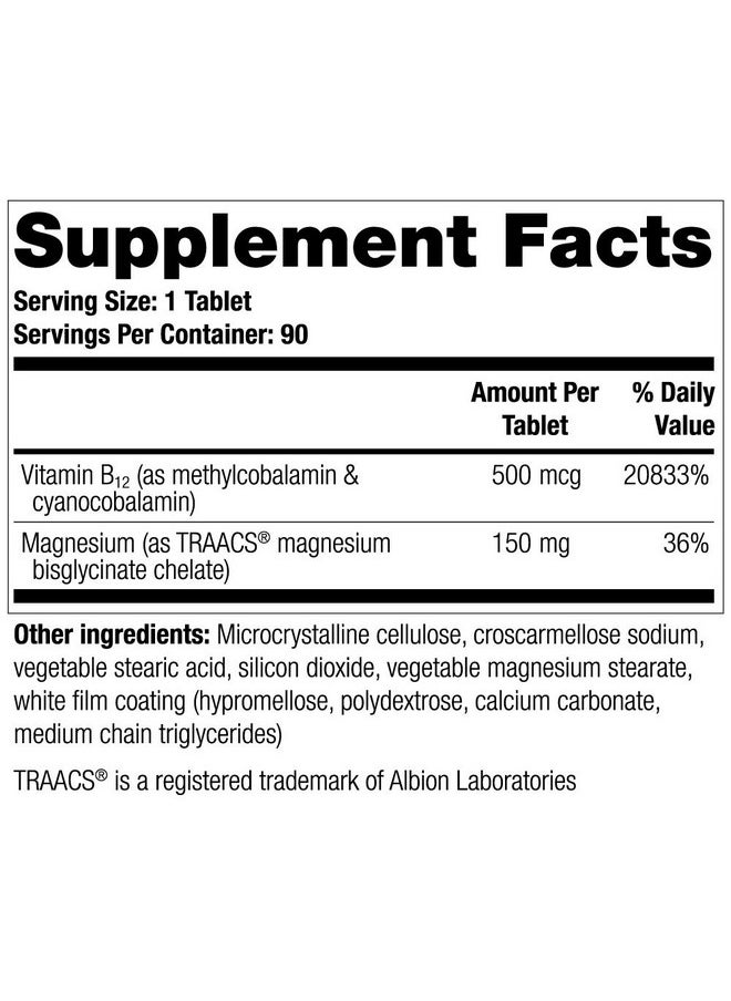 Theralogix Remplir Vitamin B12 And Magnesium Supplement ; Maximum Absorption Formula ; 90 Day Supply Made In The Usa And Nsf Certified  - Image 3