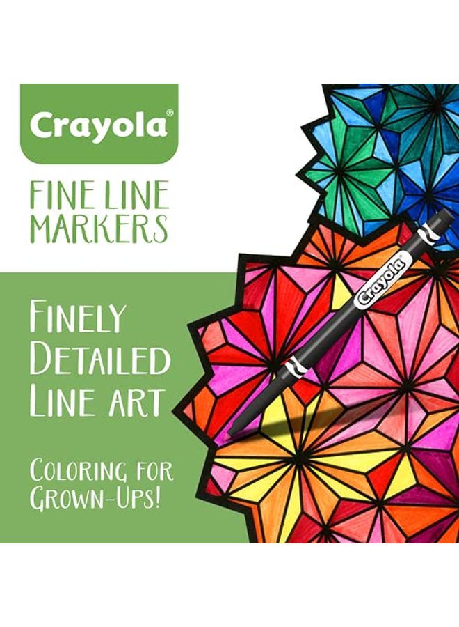 Crayola Fine Line Markers Adult Coloring Set Kids Indoor Activities At Home Gift 40 Count - Image 4