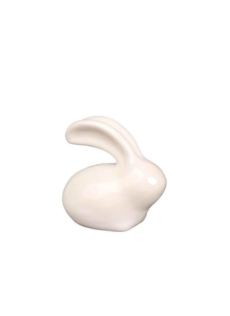 Gulf Flowers Gulf Flowers Ceramic Easter Bunny – 7cm x 7.5cm White Bunny Figurine for Easter Decor, Home Decoration, Gift & Festive Display 