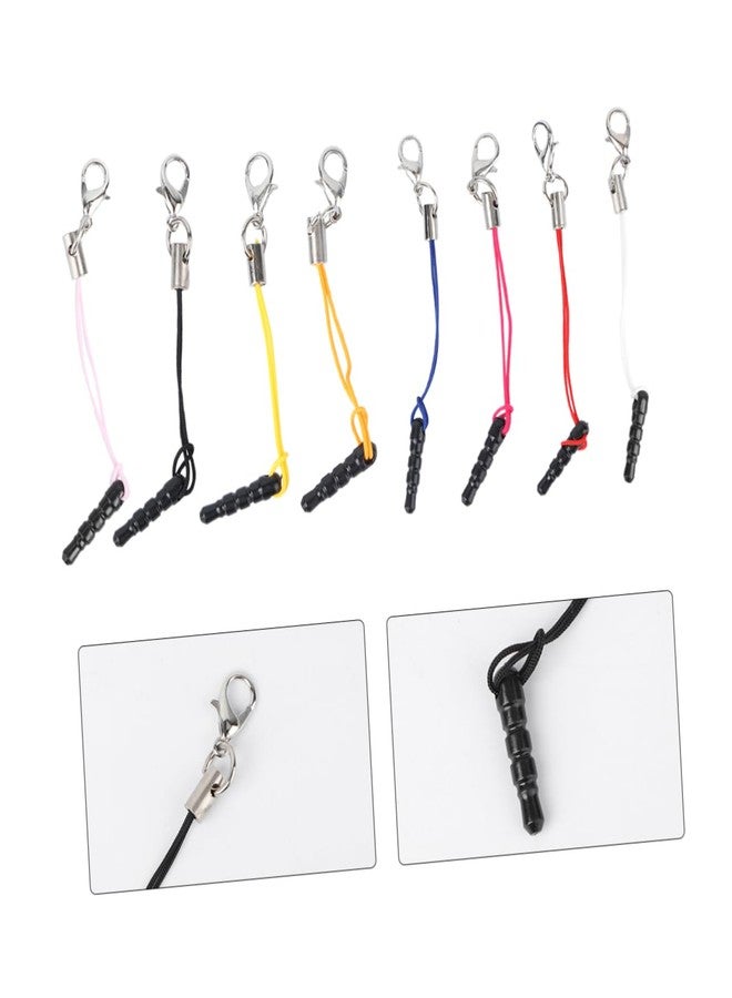 BESTOYARD 15Pcs 3-Inch Mixed Color Charm Straps with Dust Plugs Lobster Clasps for Cellphone Decoration, DIY Accessories - Image 2