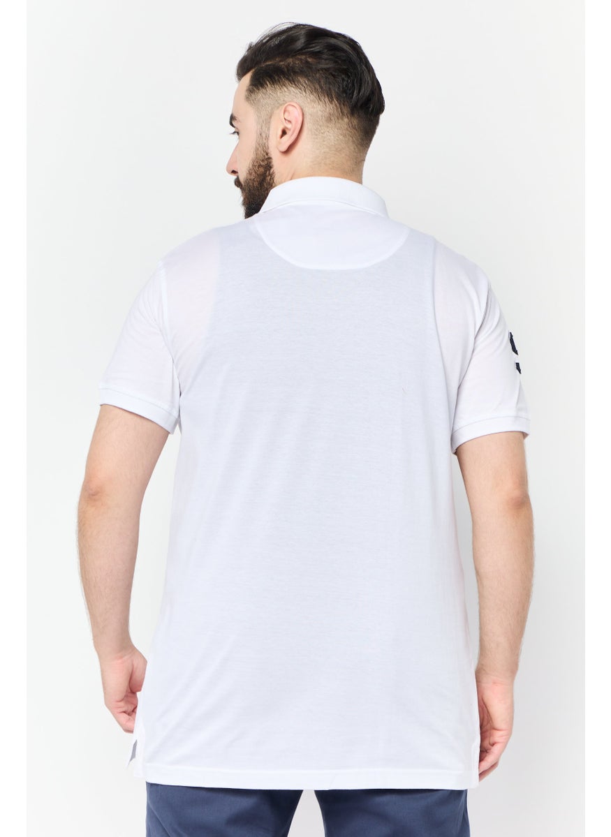 Harmont & Blaine - Men Narrow Fit Short Sleeves Outdoor Polo Shirt, White - Image 1