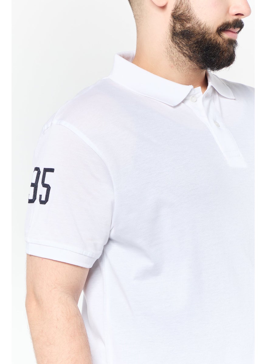 Harmont & Blaine - Men Narrow Fit Short Sleeves Outdoor Polo Shirt, White - Image 1