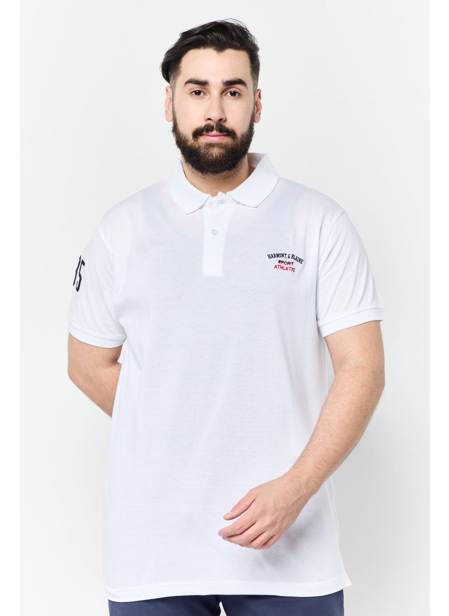 Harmont & Blaine - Men Narrow Fit Short Sleeves Outdoor Polo Shirt, White - Image 1