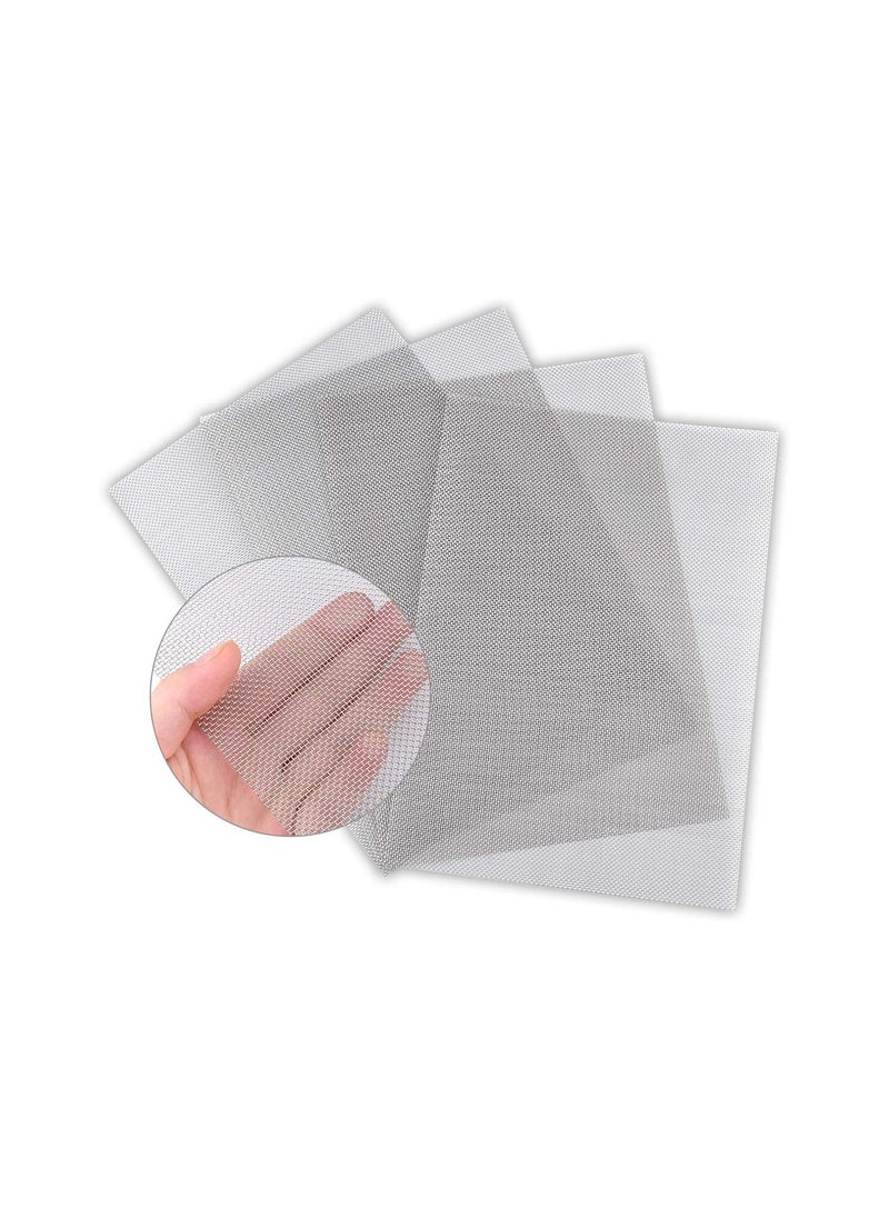 SYOSI - 4 Pack 304 Professional Stainless Steel Wire Mesh Sheets, Aperture 1mm, Rustproof, 20 Mesh Steel Mesh, Versatile Wire Mesh, Metal Mesh for Diy Project, for Window, Kitchen or Bathroom, 210mm×300mm - Image 1