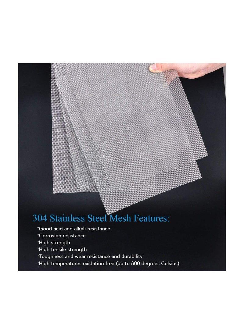SYOSI - 4 Pack 304 Professional Stainless Steel Wire Mesh Sheets, Aperture 1mm, Rustproof, 20 Mesh Steel Mesh, Versatile Wire Mesh, Metal Mesh for Diy Project, for Window, Kitchen or Bathroom, 210mm×300mm - Image 1