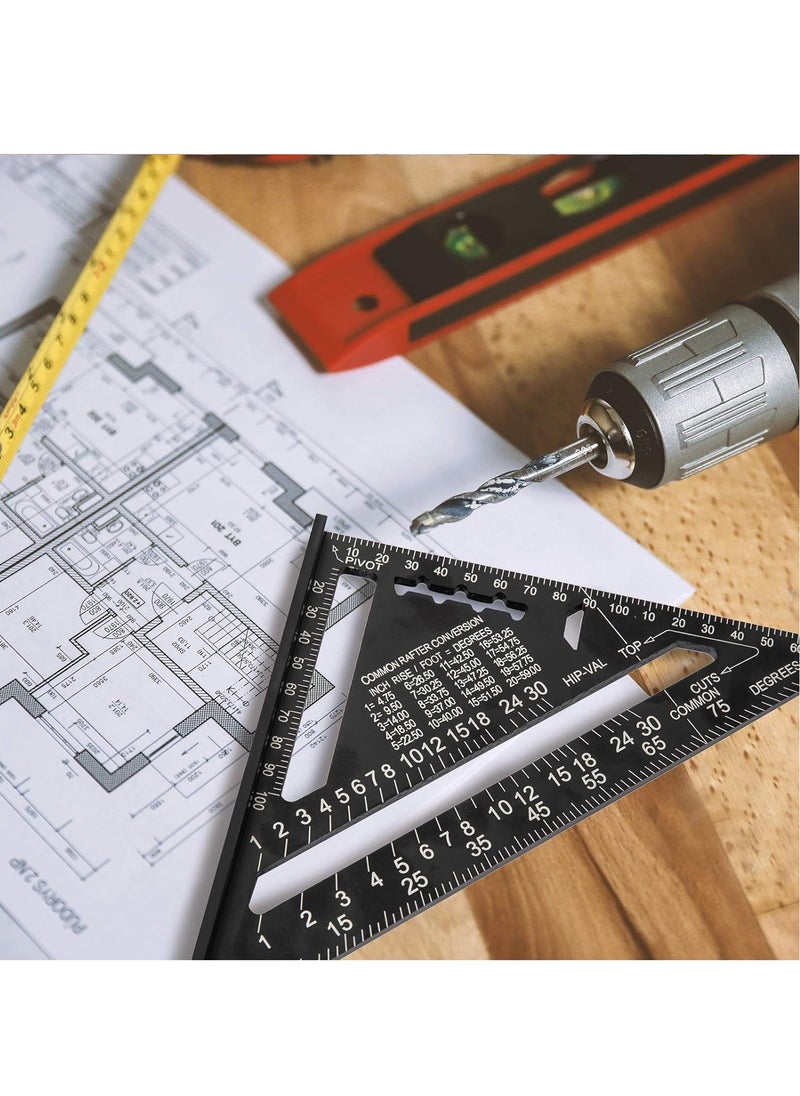 RATSAW - Carpenter's Square Protractor Metric Triangle Ruler 180 mm 7 Inch Square High Precision Measuring Tool for Carpenters - Image 1