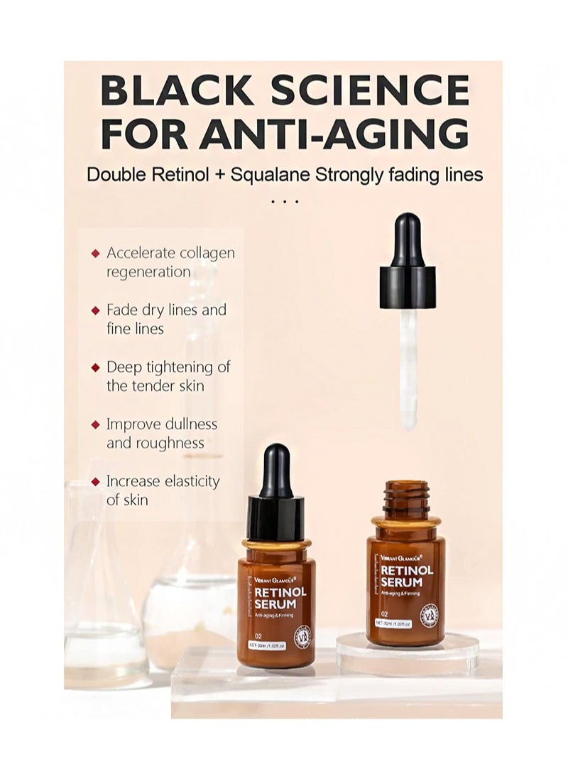 Vibrant Glamour Retinol Facial Nutrition Set, Retinol Anti-Aging Cream 30g, Retinol Facial Essence 30ml, Anti-aging Repair (2-piece set)  - Image 5
