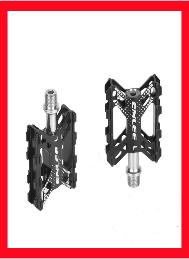 Generic - A Pair of Mountain Road Bicycle Aluminum Alloy Double Ball Pedals,Bike Pedals,Aluminum Alloy Bicycle Pedals,Black Universal Lightweight Aluminum Alloy Platform Pedals - Image 1