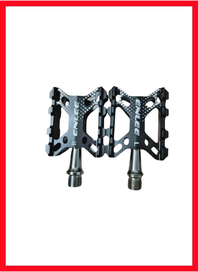 Generic - A Pair of Mountain Road Bicycle Aluminum Alloy Double Ball Pedals,Bike Pedals,Aluminum Alloy Bicycle Pedals,Black Universal Lightweight Aluminum Alloy Platform Pedals - Image 1
